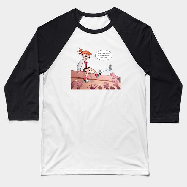 Walking Girl No.01 Baseball T-Shirt by artsmile